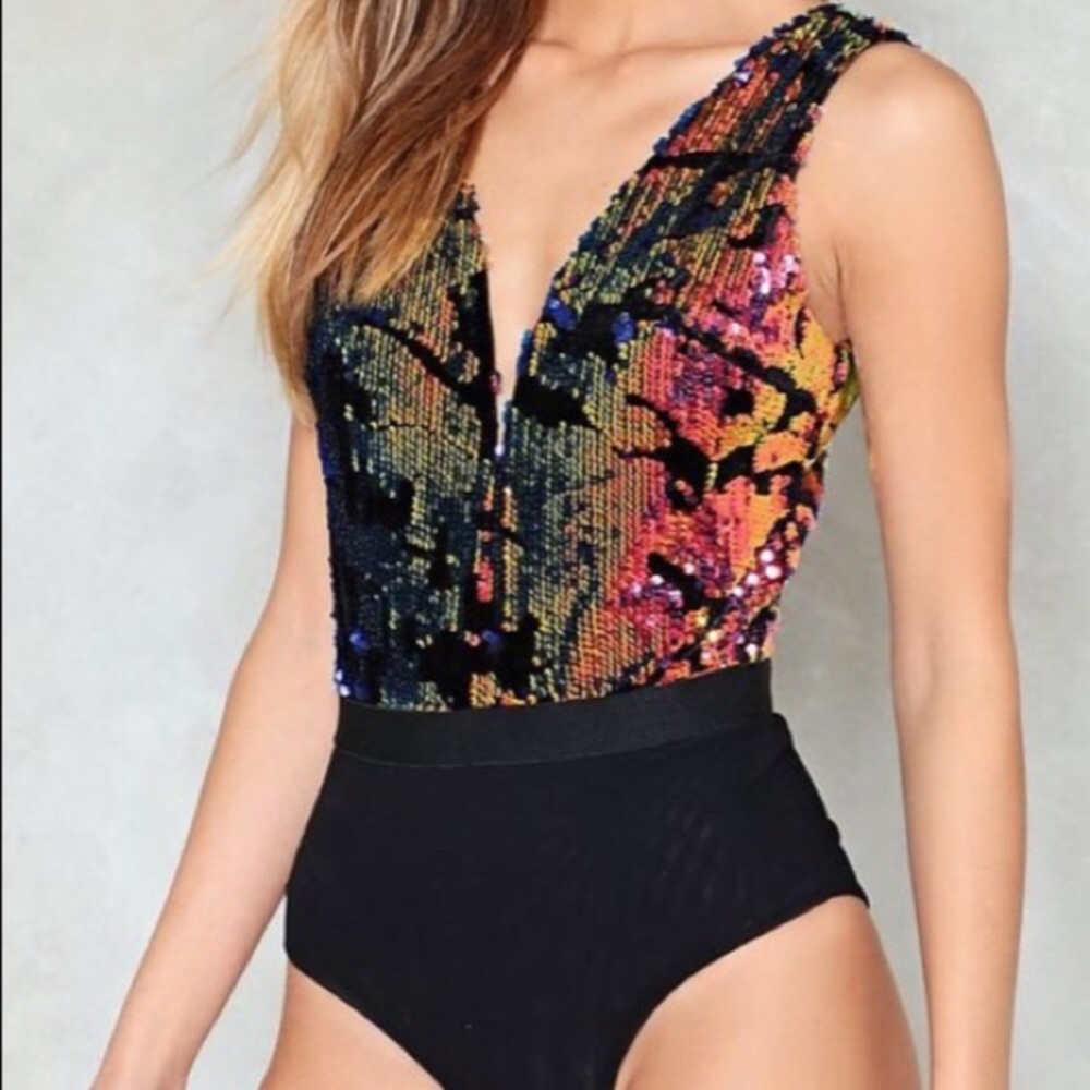 Nasty Gal Sequin Bodysuit